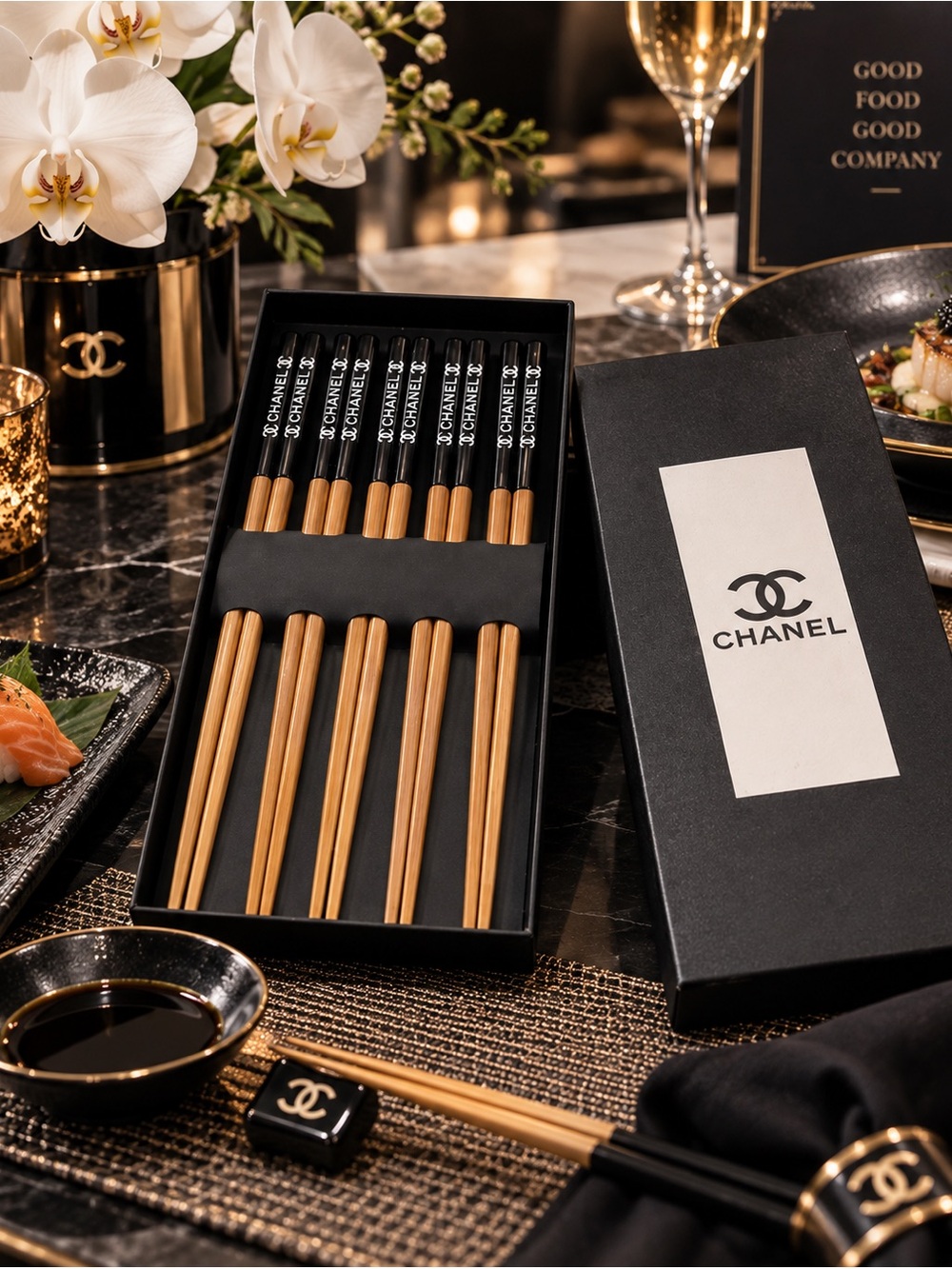 🖤 CC Chopsticks Set of 5 — New in Box
